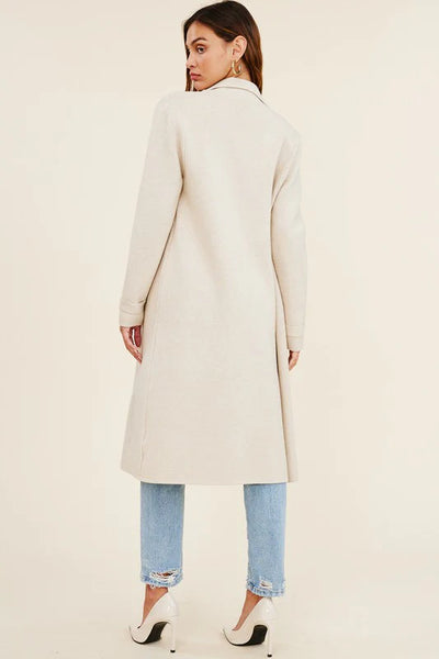 Charlotte Avery | Cream Cashmere Blend Sweater Peascoat