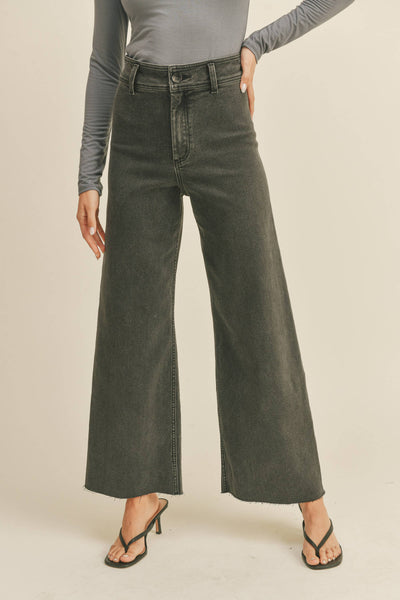 MIOU MUSE - STRAIGHT WIDE LEG DENIM PANTS