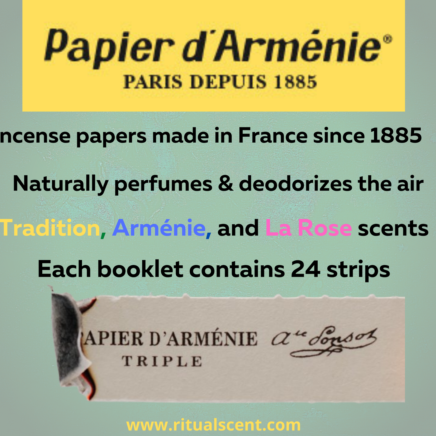 Ritual Scent - Papier d'Armenie "Tradition" French Incense Paper Booklet