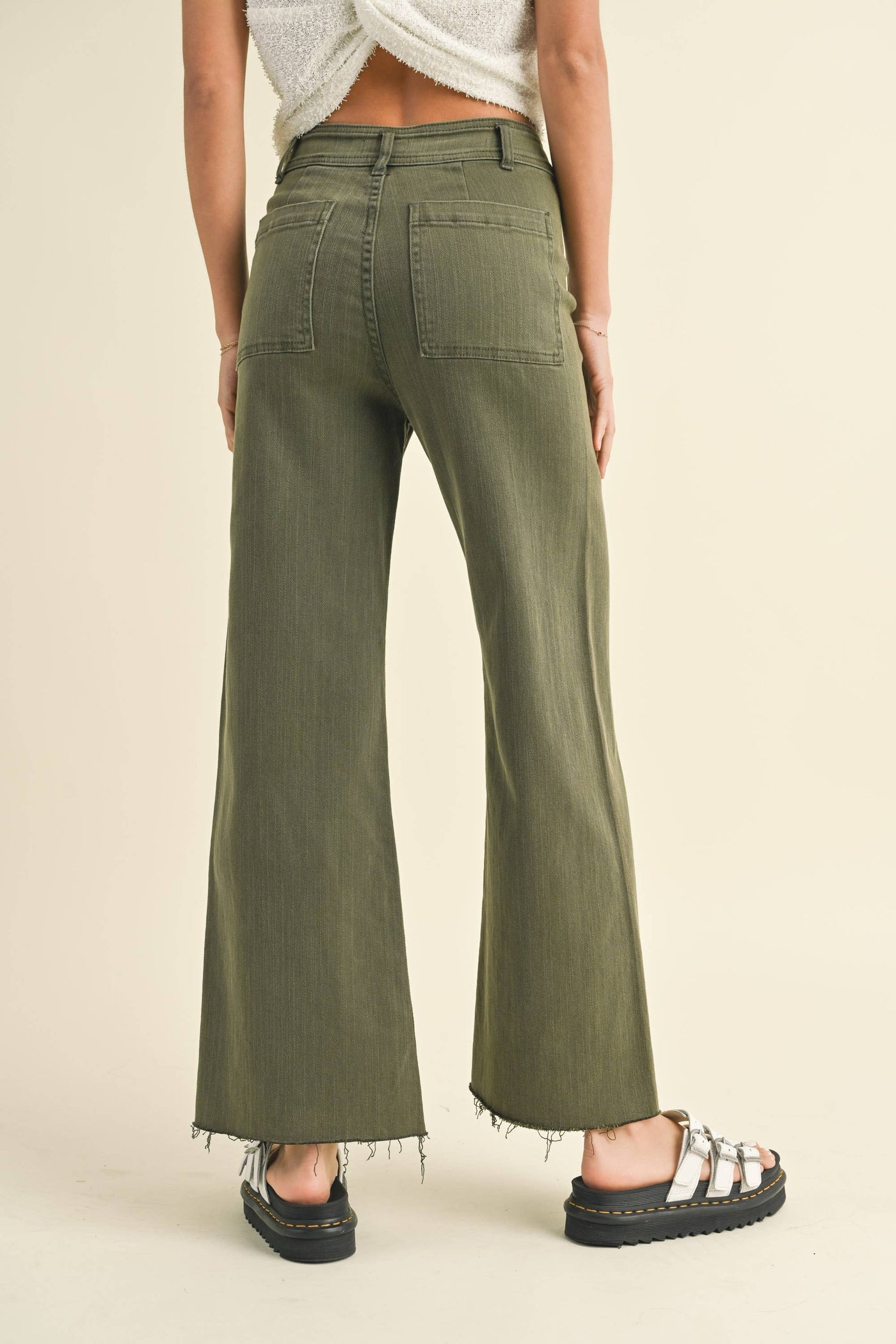 MIOU MUSE - STRAIGHT WIDE LEG DENIM PANTS