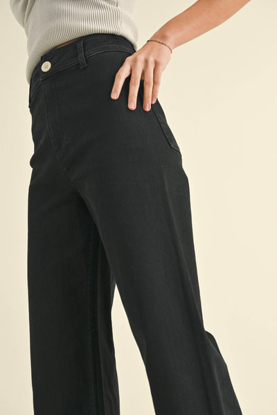 MIOU MUSE - STRAIGHT WIDE LEG DENIM PANTS