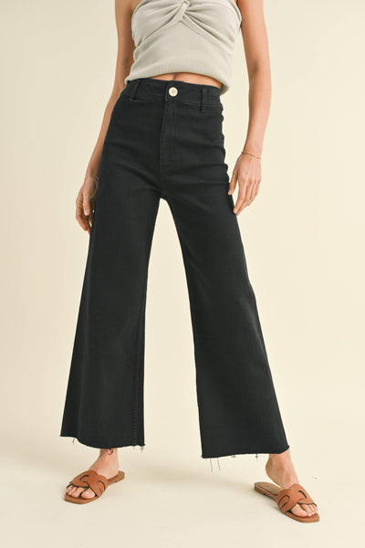 MIOU MUSE - STRAIGHT WIDE LEG DENIM PANTS