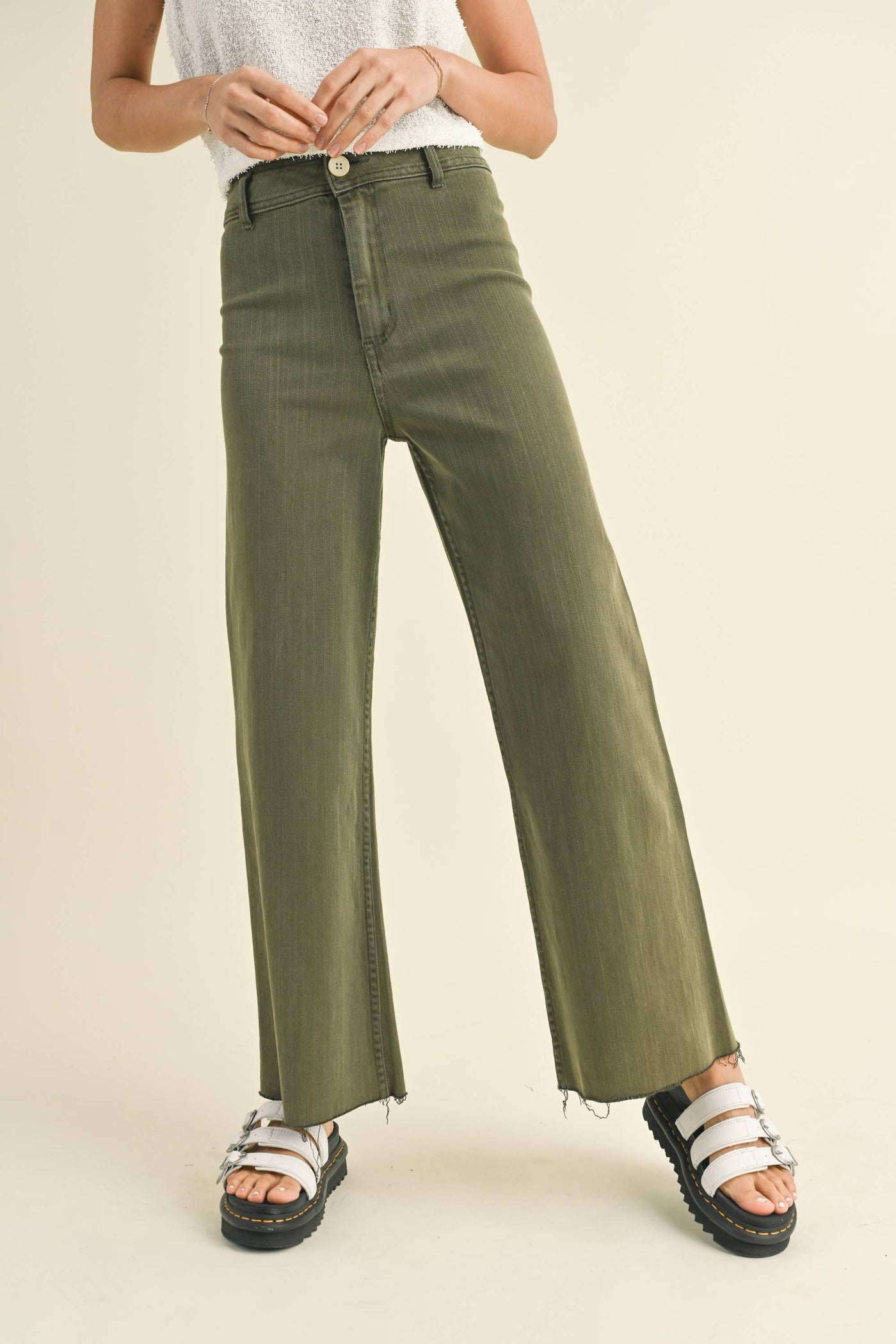 MIOU MUSE - STRAIGHT WIDE LEG DENIM PANTS