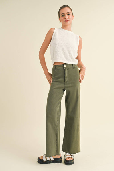 MIOU MUSE - STRAIGHT WIDE LEG DENIM PANTS