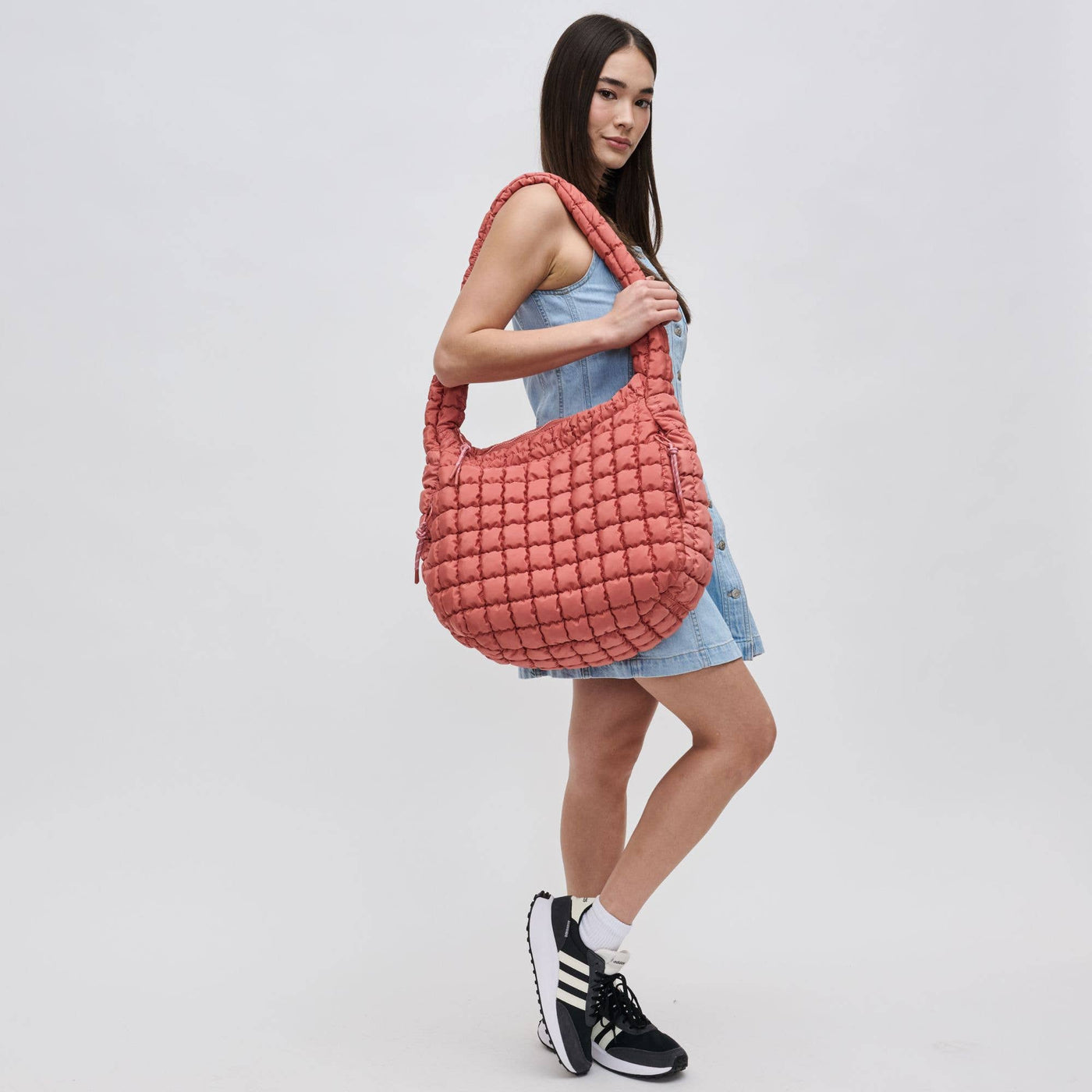 Sol and Selene - Revive - Quilted Nylon Hobo: Grey
