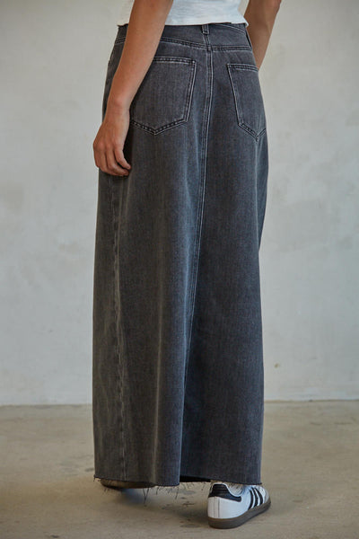 By Together | Black Denim Long Skirt