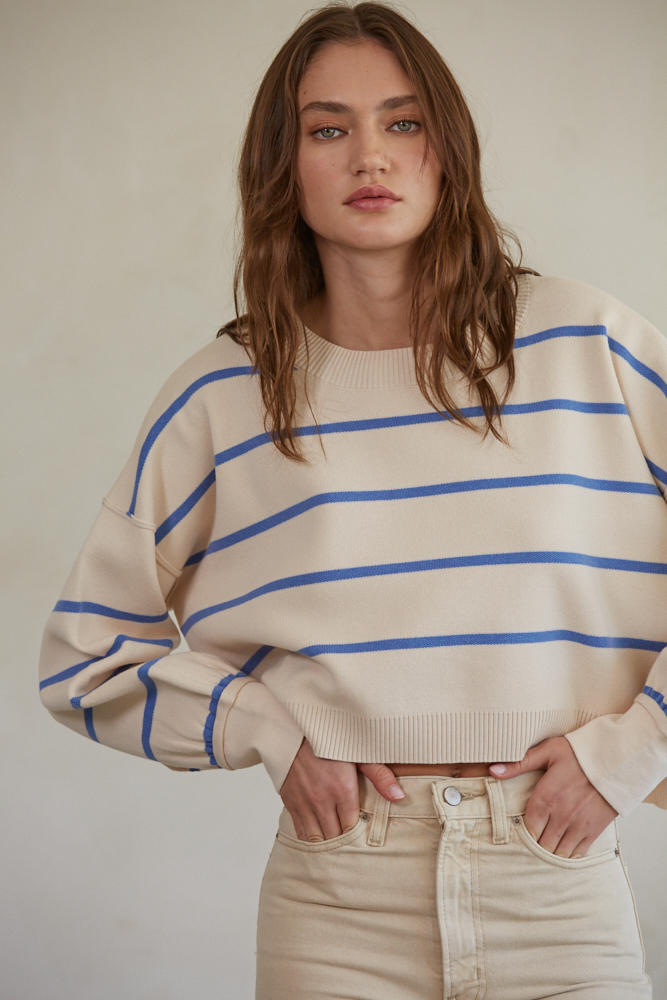 By Together Frankie Striped Pullover | Pink & Blue