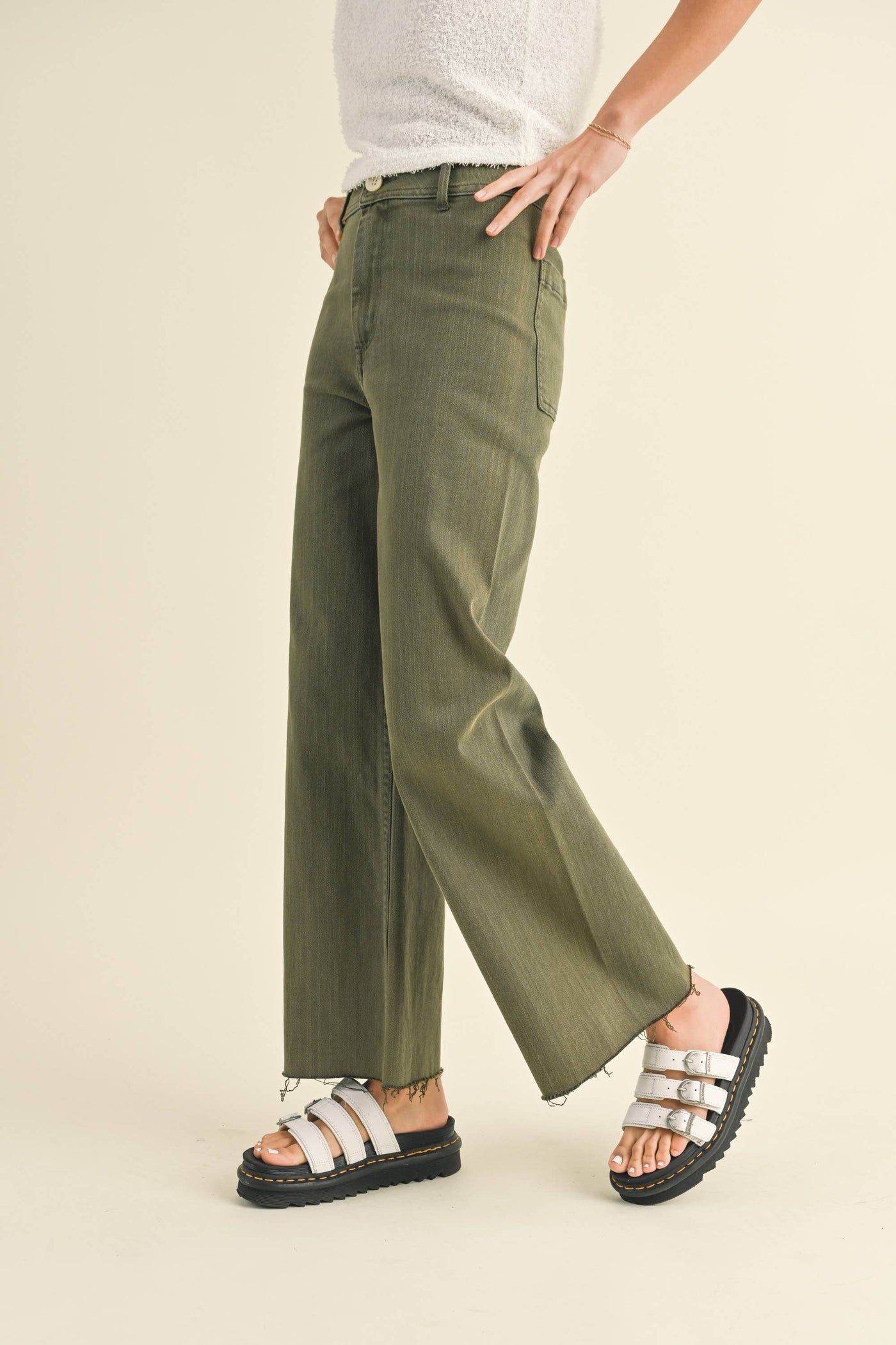 MIOU MUSE - STRAIGHT WIDE LEG DENIM PANTS