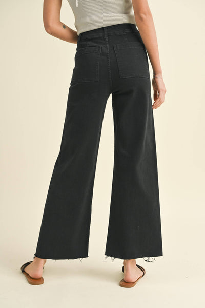 MIOU MUSE - STRAIGHT WIDE LEG DENIM PANTS