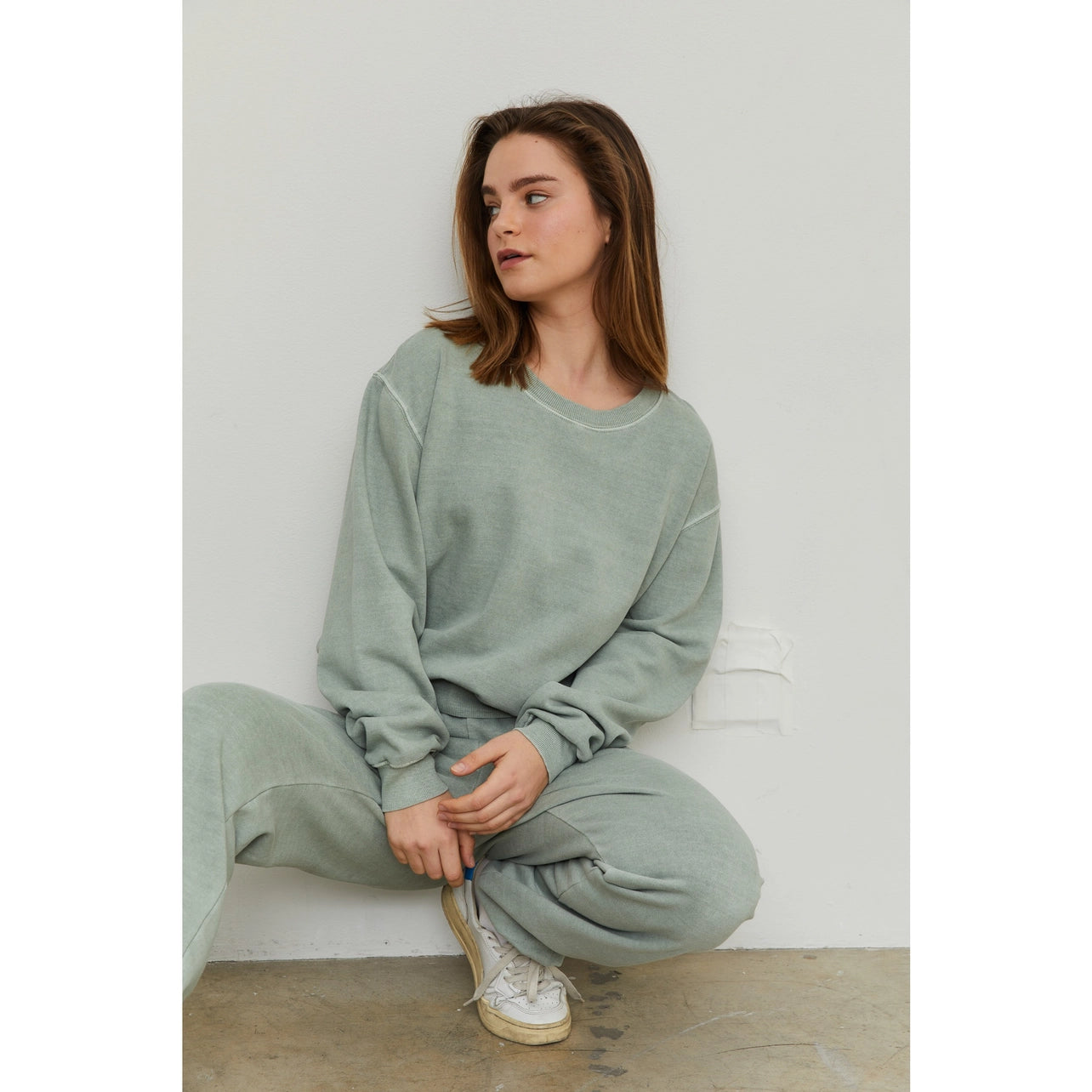 Blank Lab Sage Green Sweatshirt Top