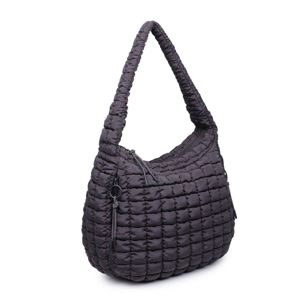 Revive - Quilted Nylon Hobo: Cobalt