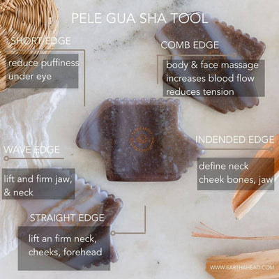 Earth Ahead - Brown Agate Gua Sha Tool in Wellness Collection Pouch